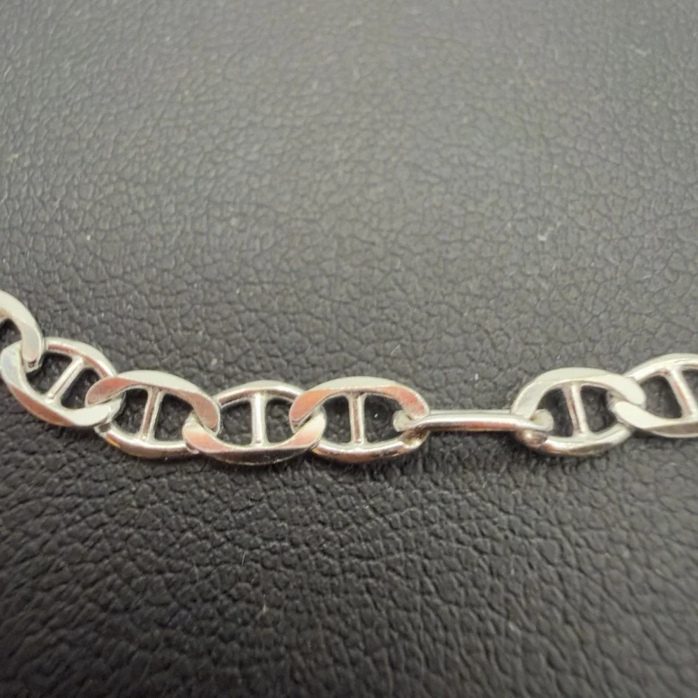 Vtg Vior Italy 925 Sterling Silver Mariner Link Chain Bracelet 8.25